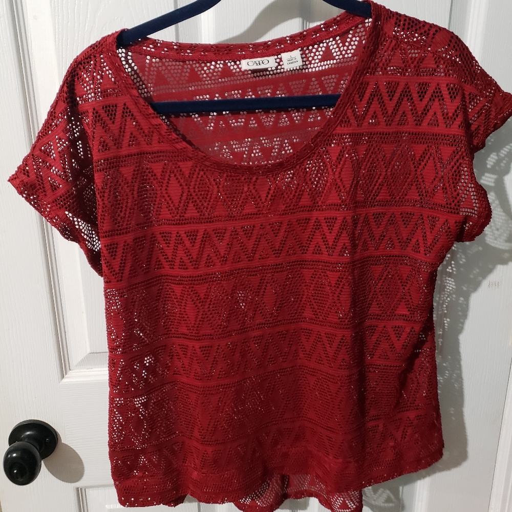 Red lace top